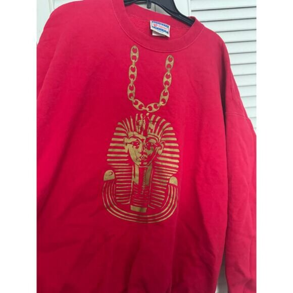 FLAUCY FITS KING TUTS Vintage Hanes XL  Crewneck Sweater Pharaoh - Picture 6 of 6